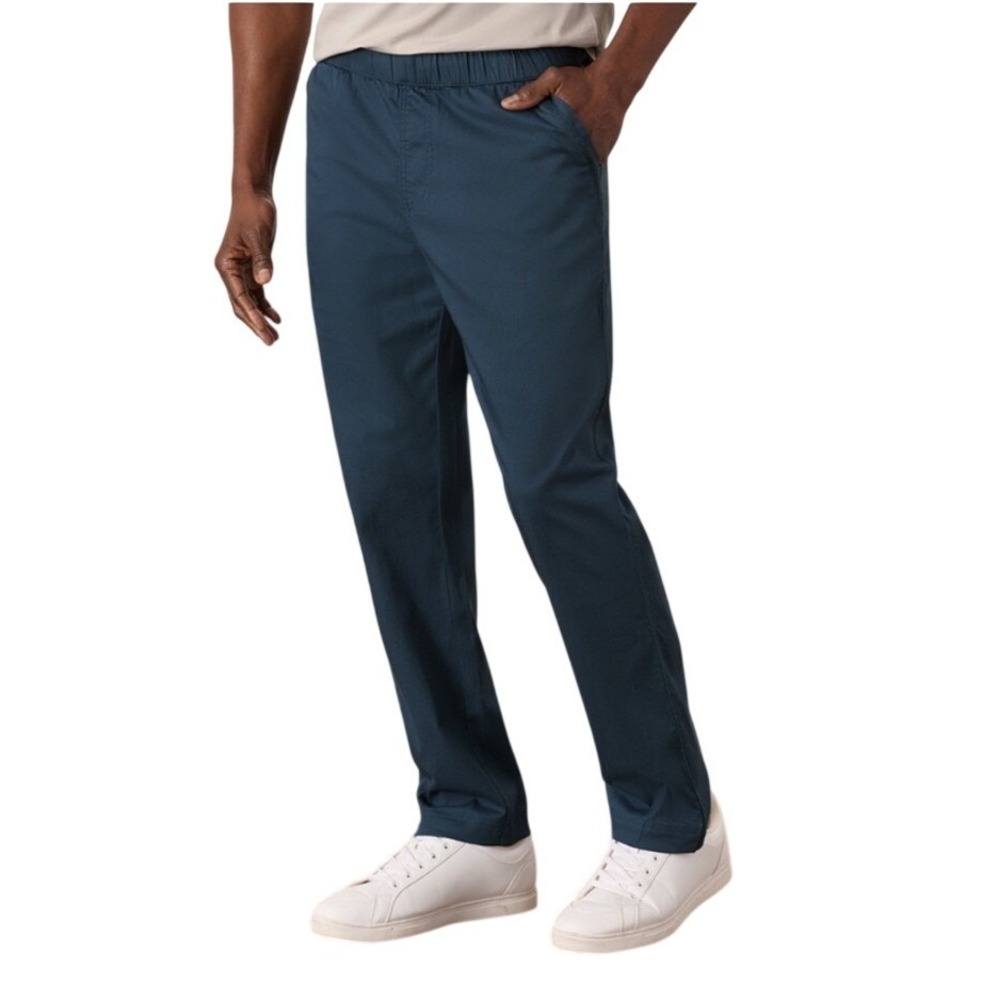 Pact Mens Organic Daily Twill Midweight Pants Size L French Navy 30" Inseam Navy